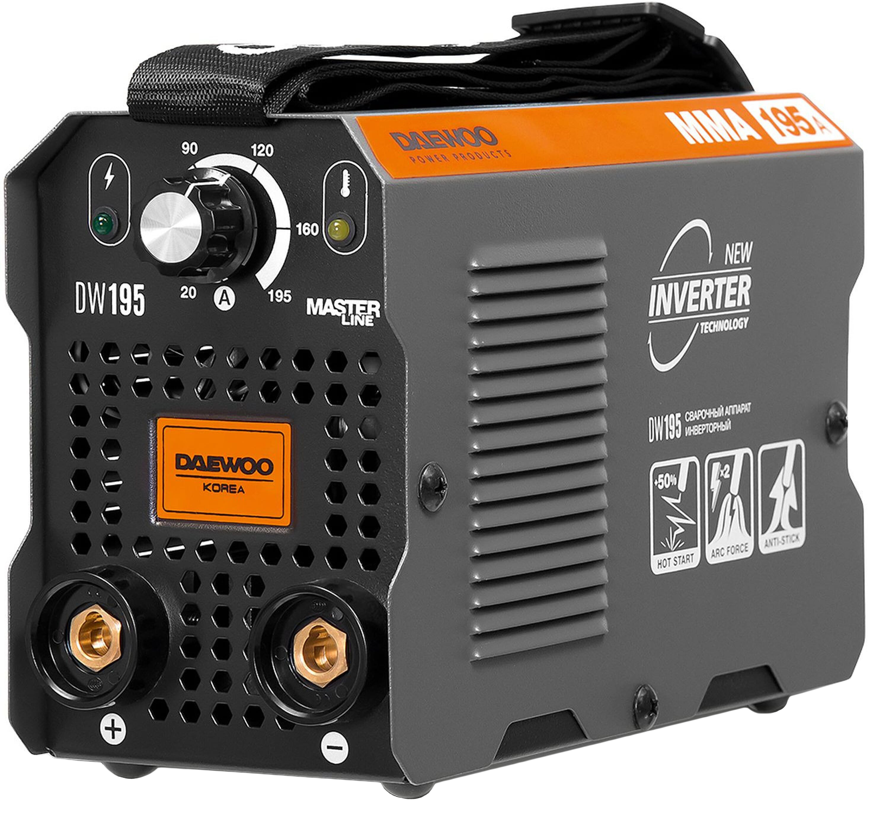 Изображение товара Сварочный инвертор DAEWOO DW 195 MMA 195 А для бытовой и профессиональной сварки