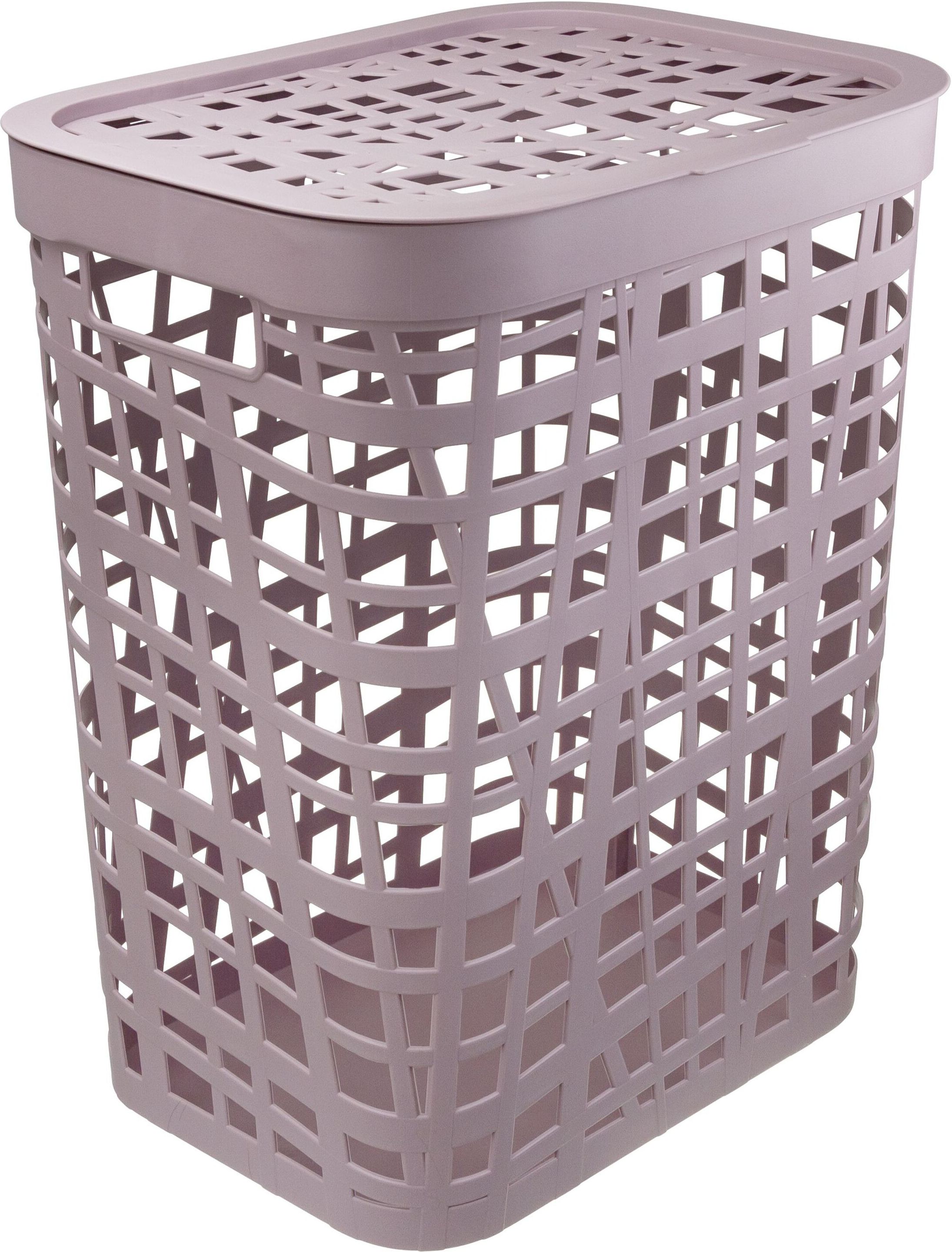 Изображение товара Корзина IDEA из полипропилена лавандовая 55л прямоугольная с крышкой