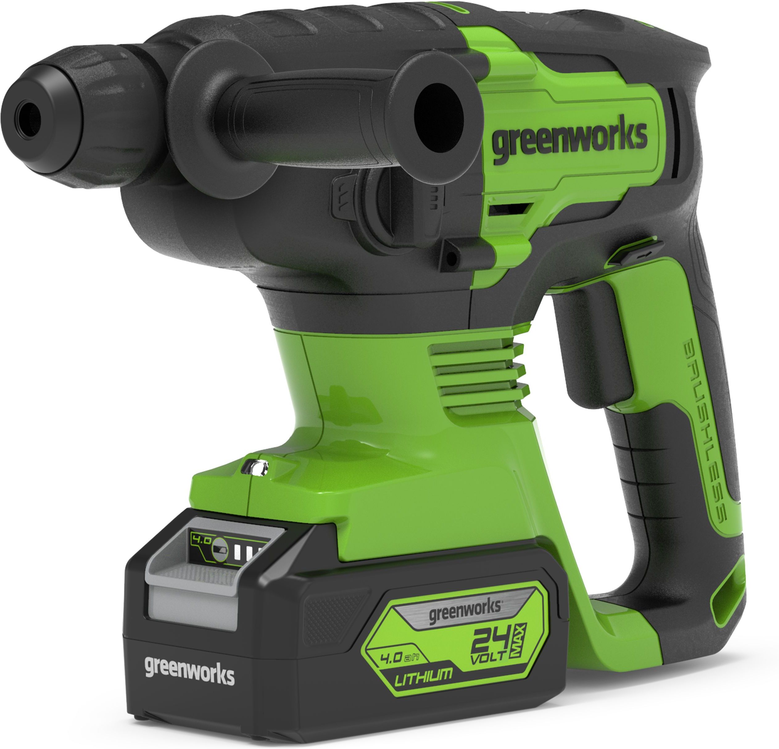 Изображение товара Аккумуляторный перфоратор Greenworks GD24SDS2K4 24V с АКБ и ЗУ