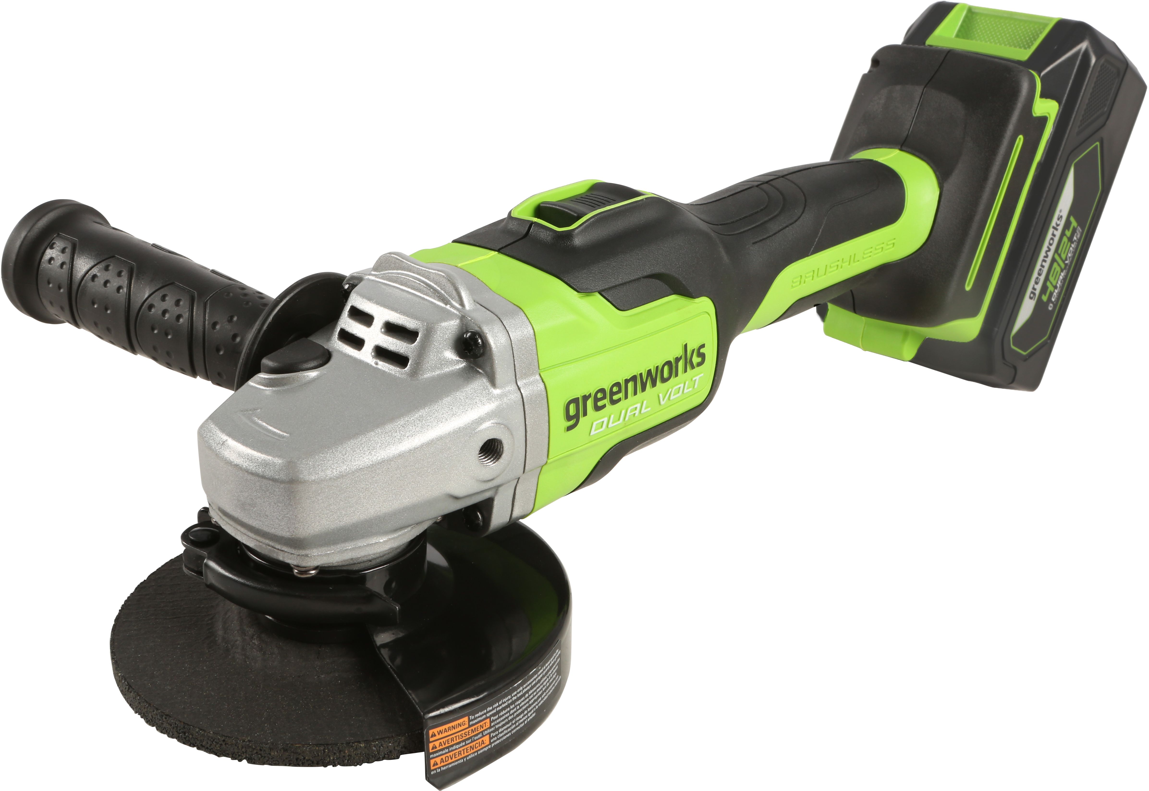 Изображение товара Аккумуляторная угловая шлифмашина Greenworks GD24AG 24В 125 мм без аккумулятора и ЗУ