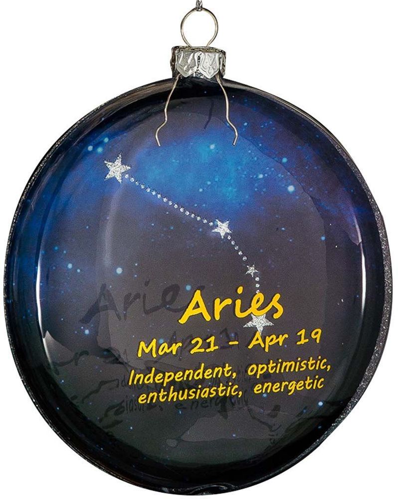 Изображение товара Ёлочная игрушка Овен медальон стекло 10 см - праздничное украшение для елки