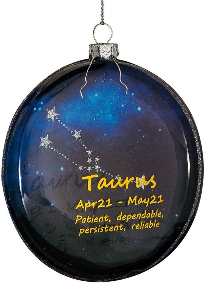 Изображение товара Ёлочная игрушка Телец медальон стекло 10 см новогоднее украшение