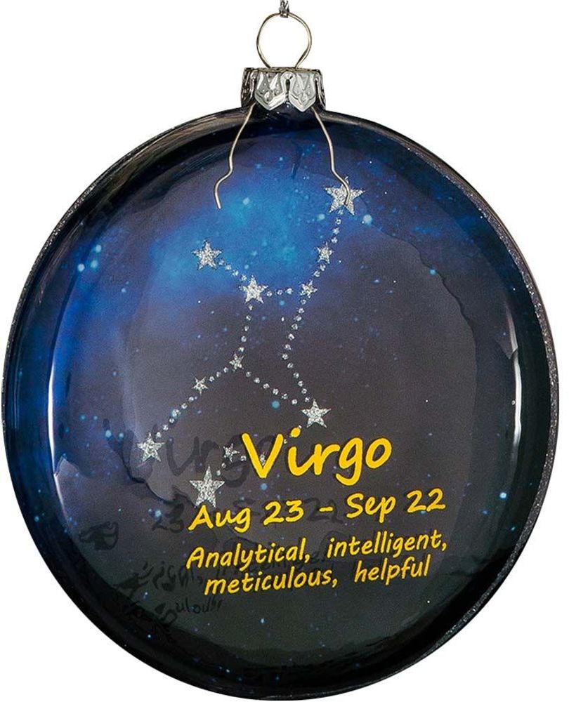 Изображение товара Ёлочная игрушка Дева медальон стекло 10 см яркое новогоднее украшение