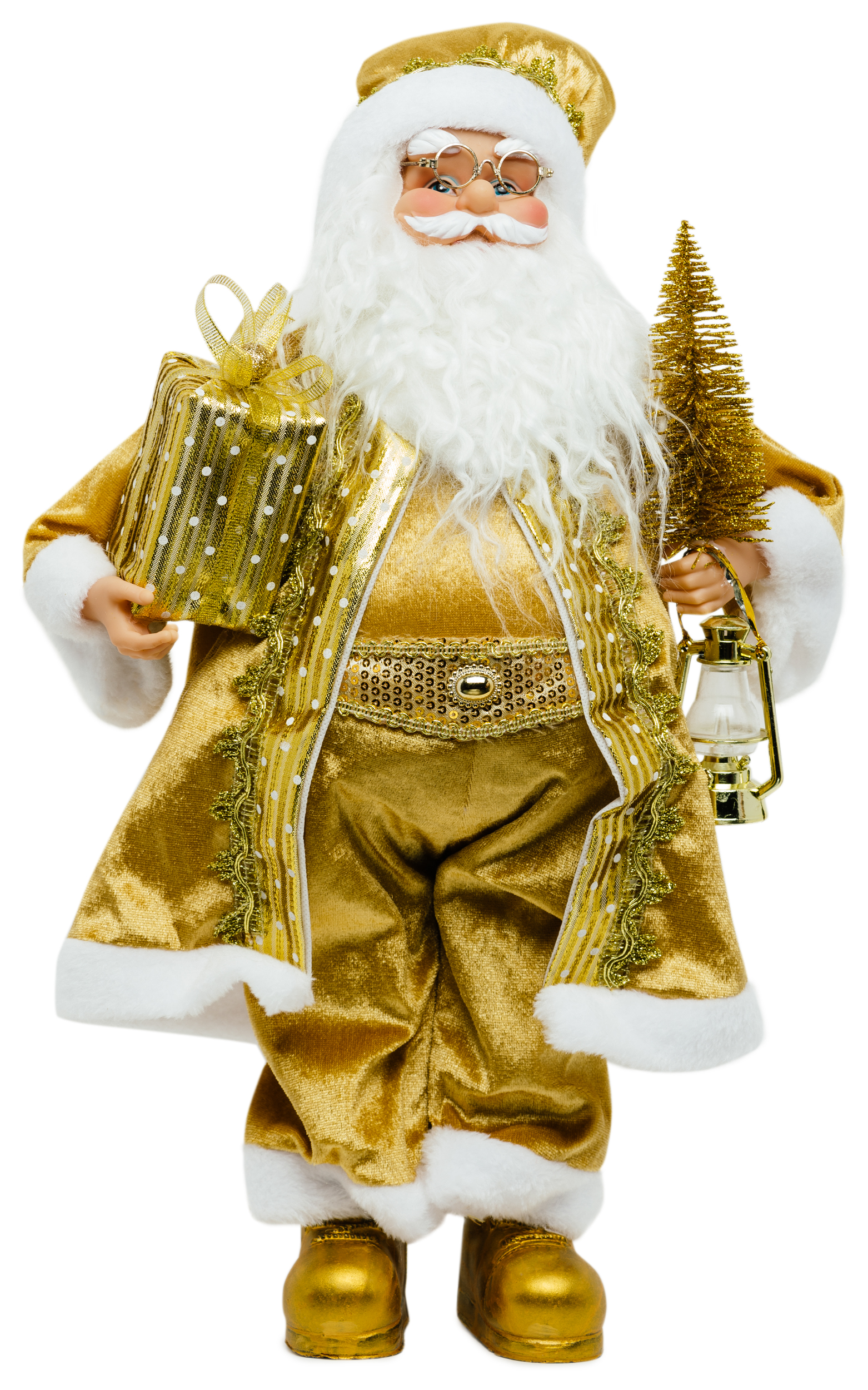Изображение товара Фигура Дед Мороз в золотой шубе 53 см из полиэстера для декора