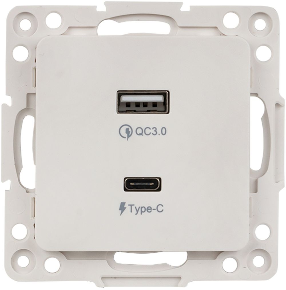 Изображение товара Розетка USB Type-A+C 2 поста EKF Стокгольм/PROxima белая