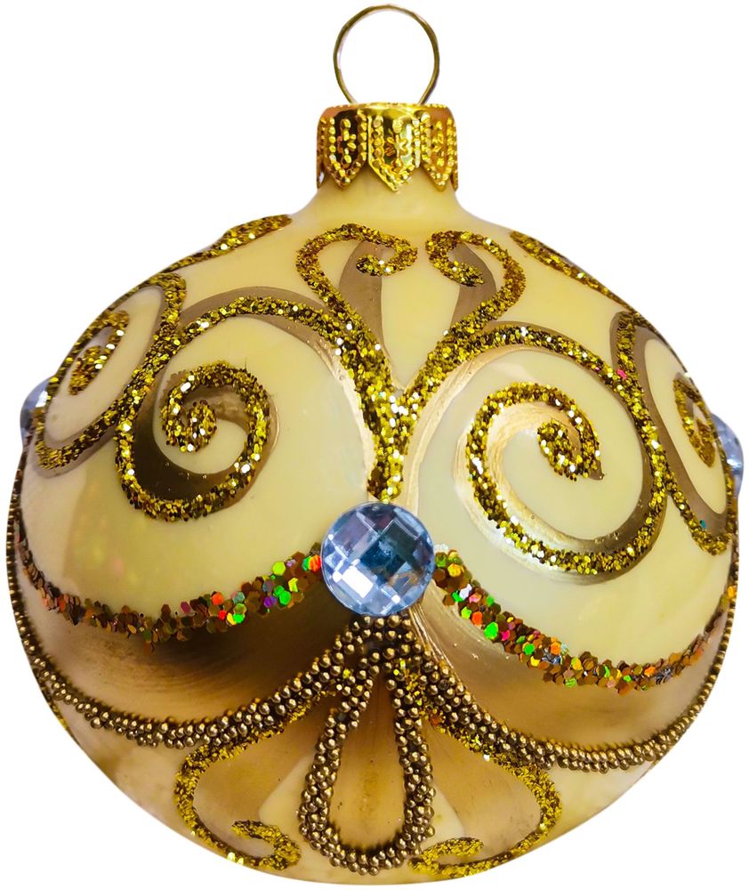 Изображение товара Новогодний стеклянный шар 80 мм Дивный для елки и декора