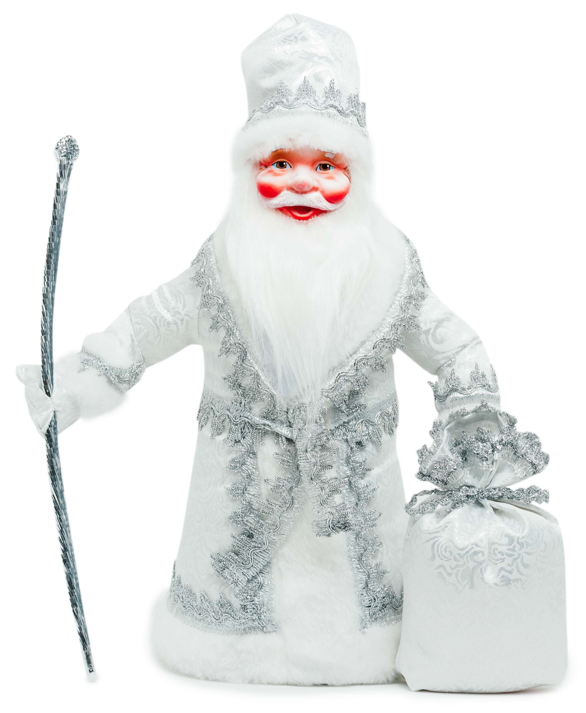 Изображение товара Игрушка мягконабивная Дед Мороз Серебряный 40 см