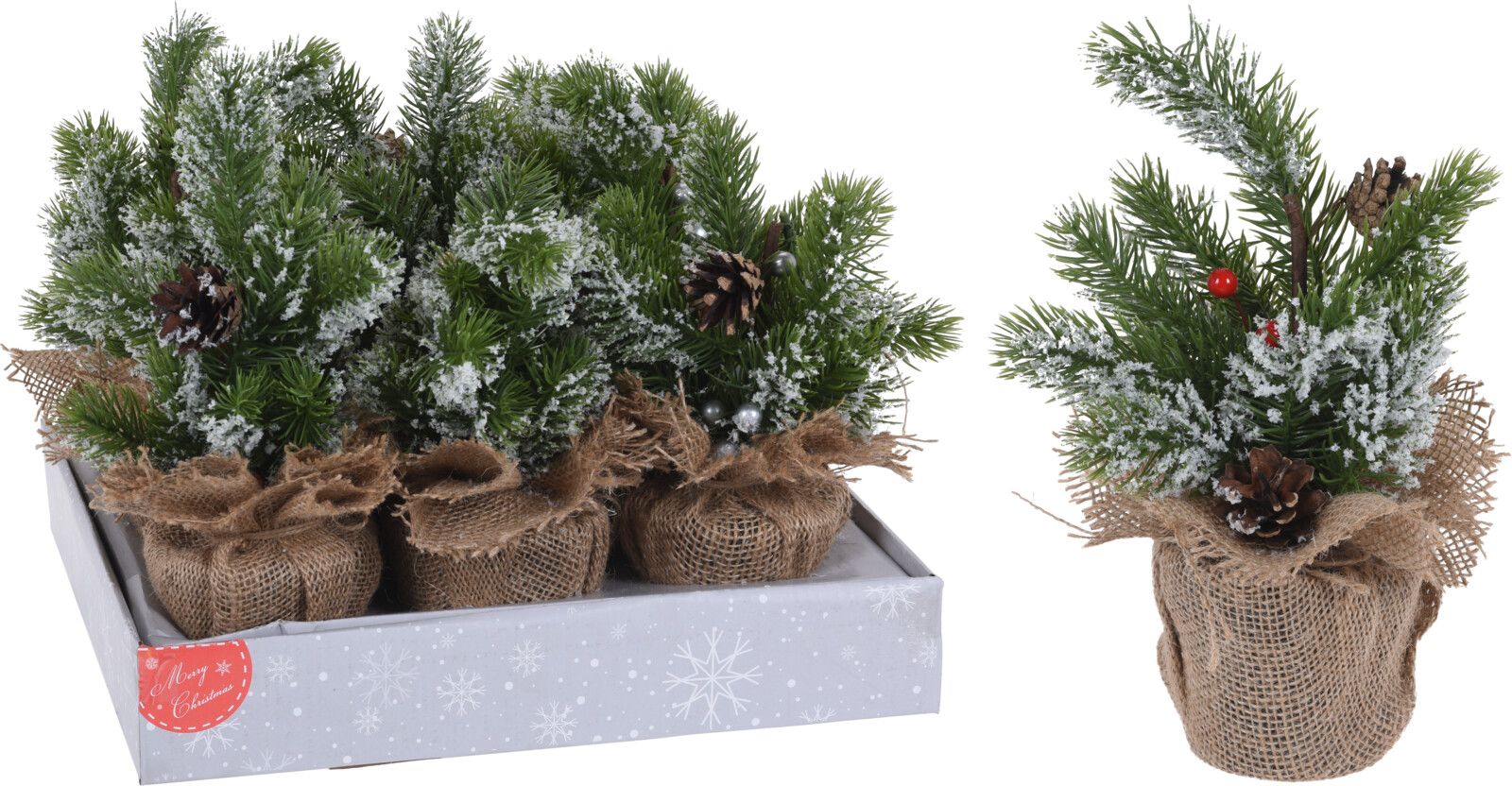 Изображение товара Искусственная новогодняя ель в горшке 27 см пластиковая для украшения