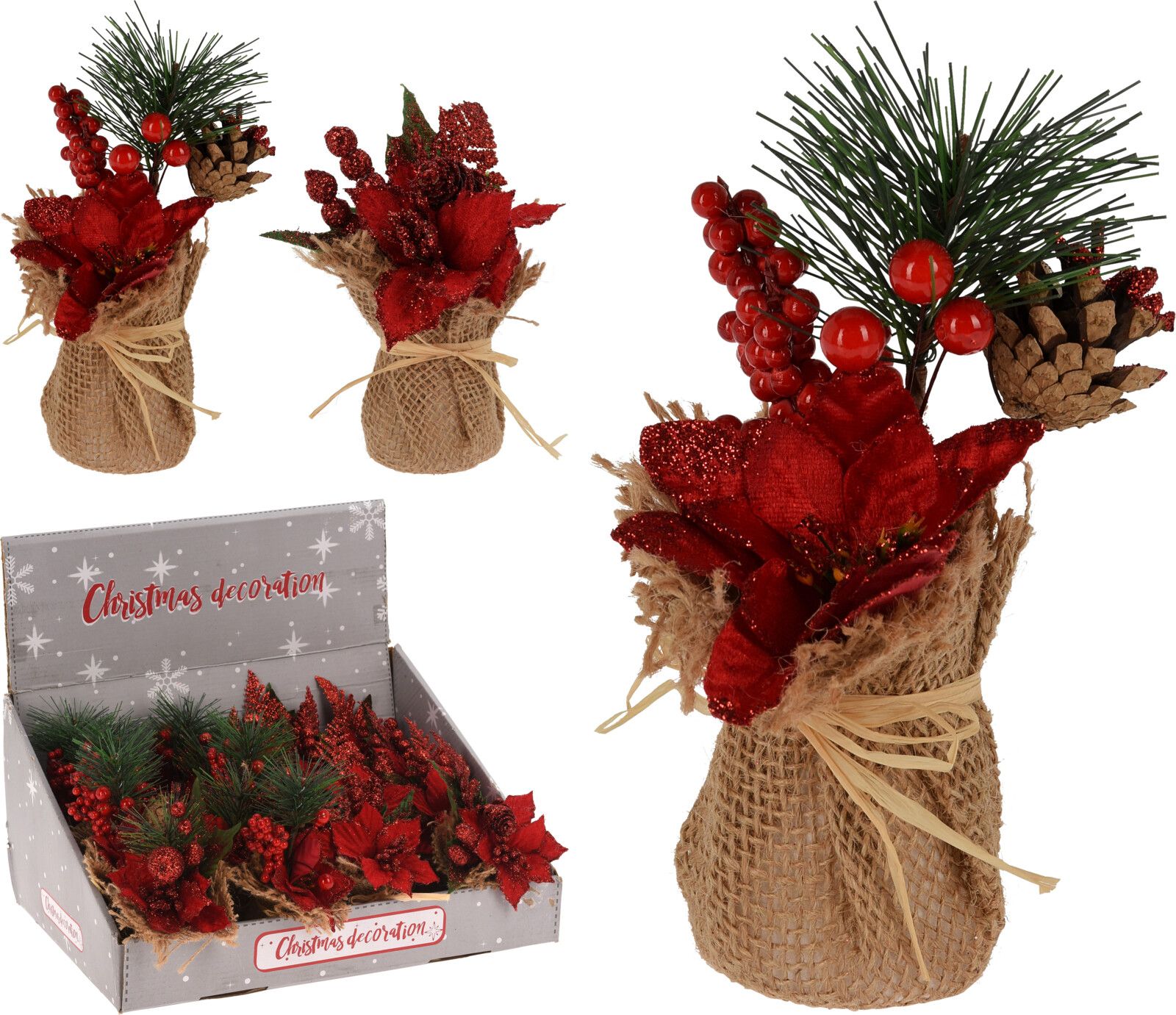 Изображение товара Ветка декоративная с ягодами пластиковая 16 см для интерьера