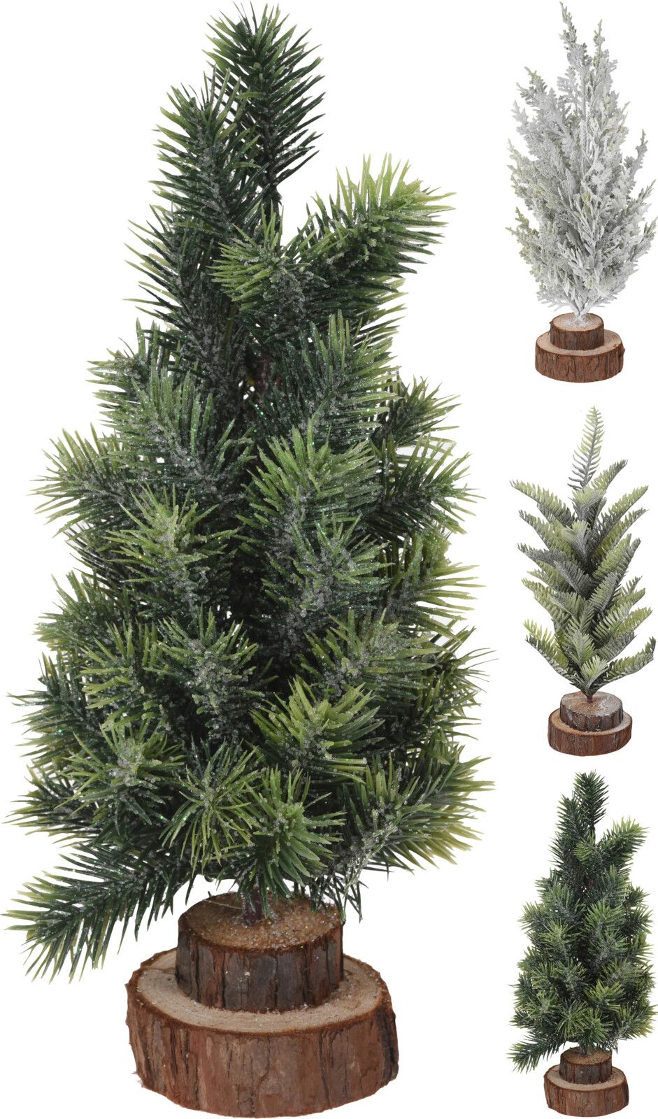 Изображение товара Искусственная новогодняя ель на пеньке 30 см для праздничного декора