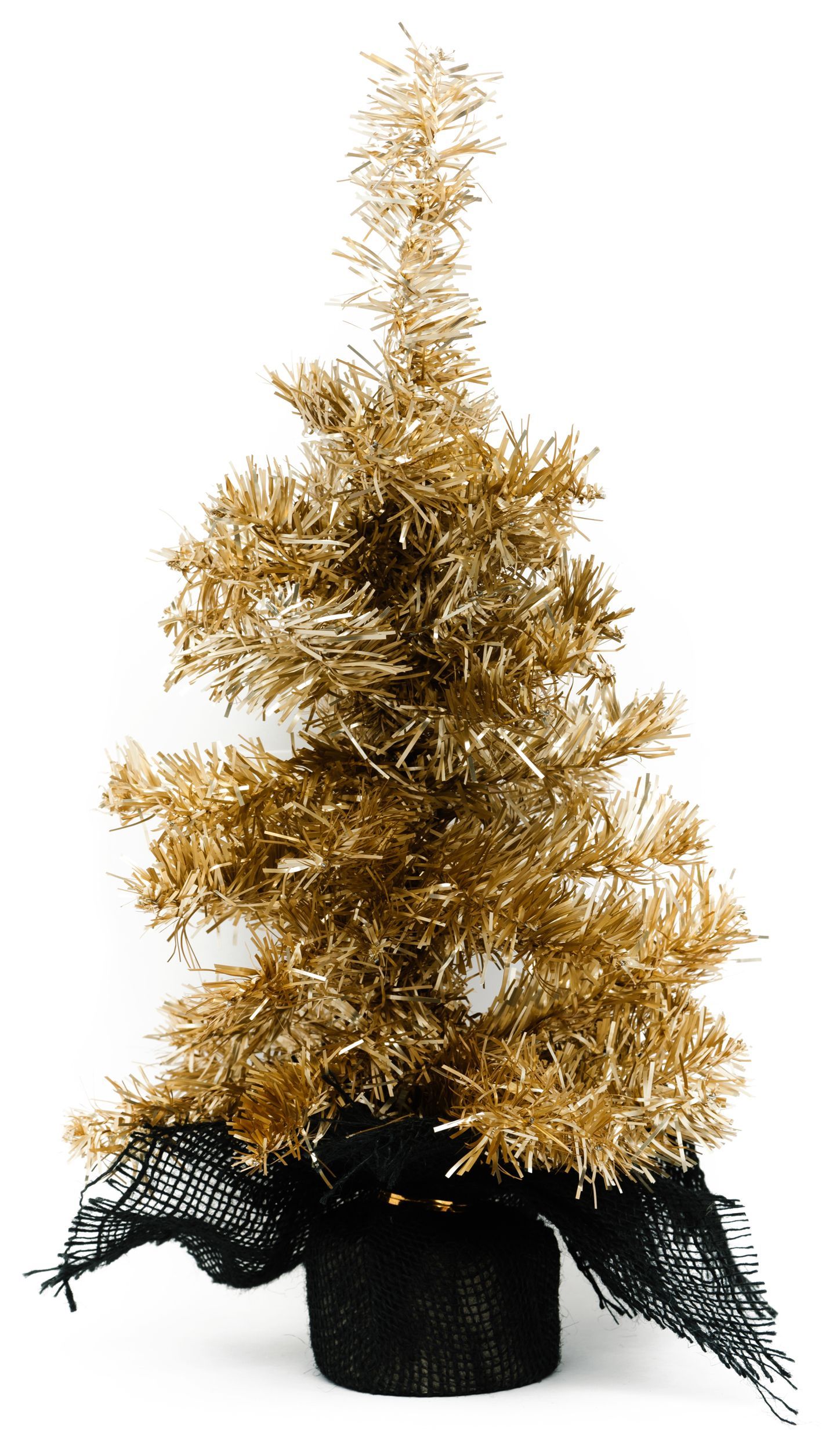 Изображение товара Искусственная ель новогодняя с подставкой золотая 45 см