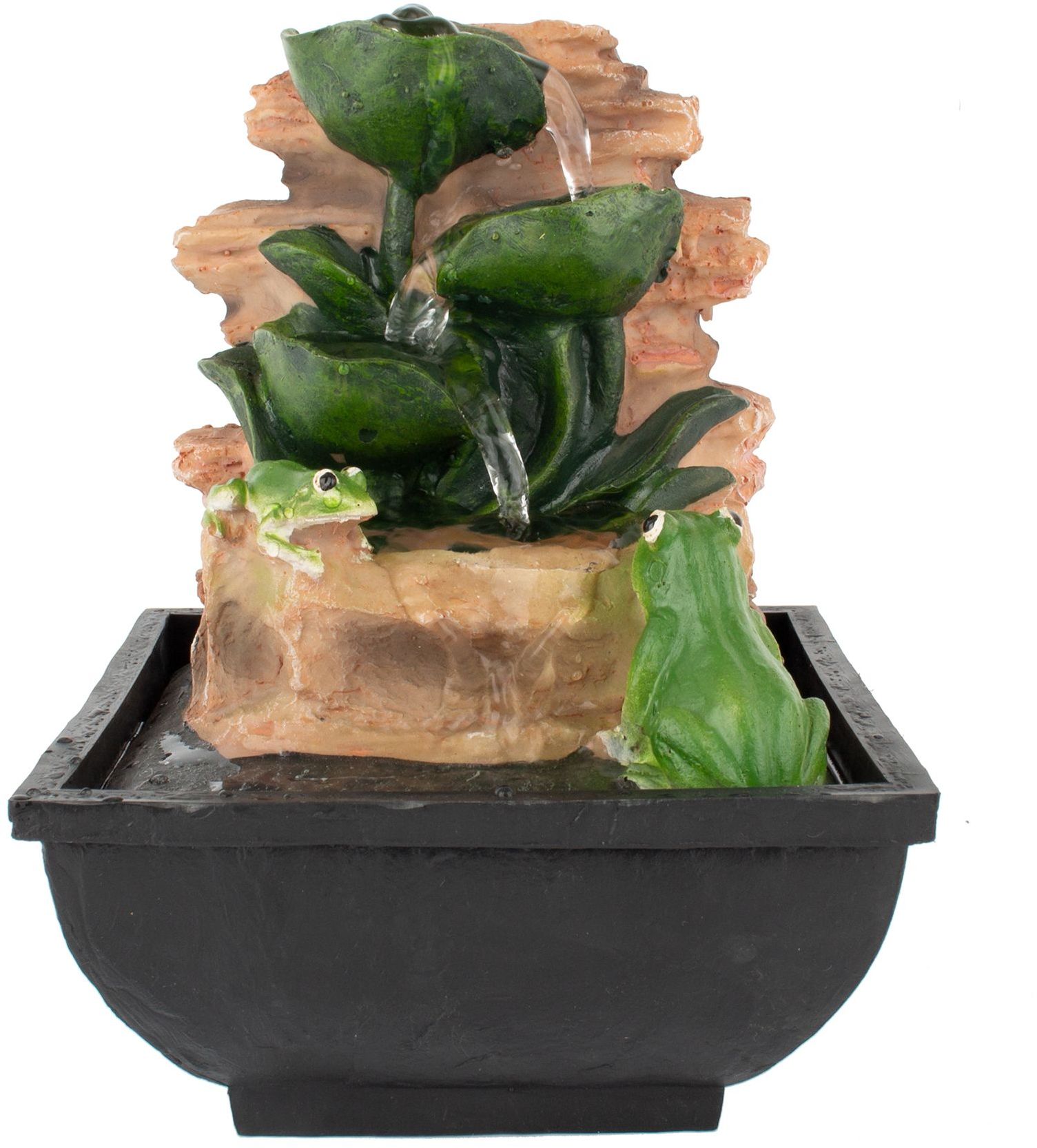 Изображение товара Комнатный фонтан с лягушками GARDEN SHOW Водопад 13,5х13,5х18,5 см, полистоун