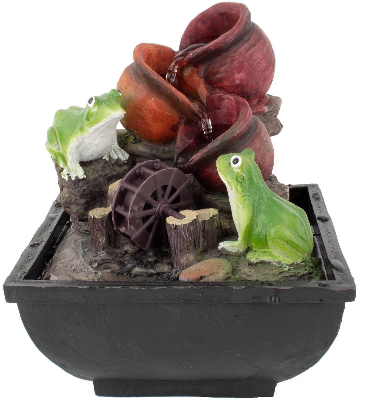 Изображение товара Комнатный фонтан GARDEN SHOW Лягушки с кувшинами 13,5х13,5х16,5 см для интерьера