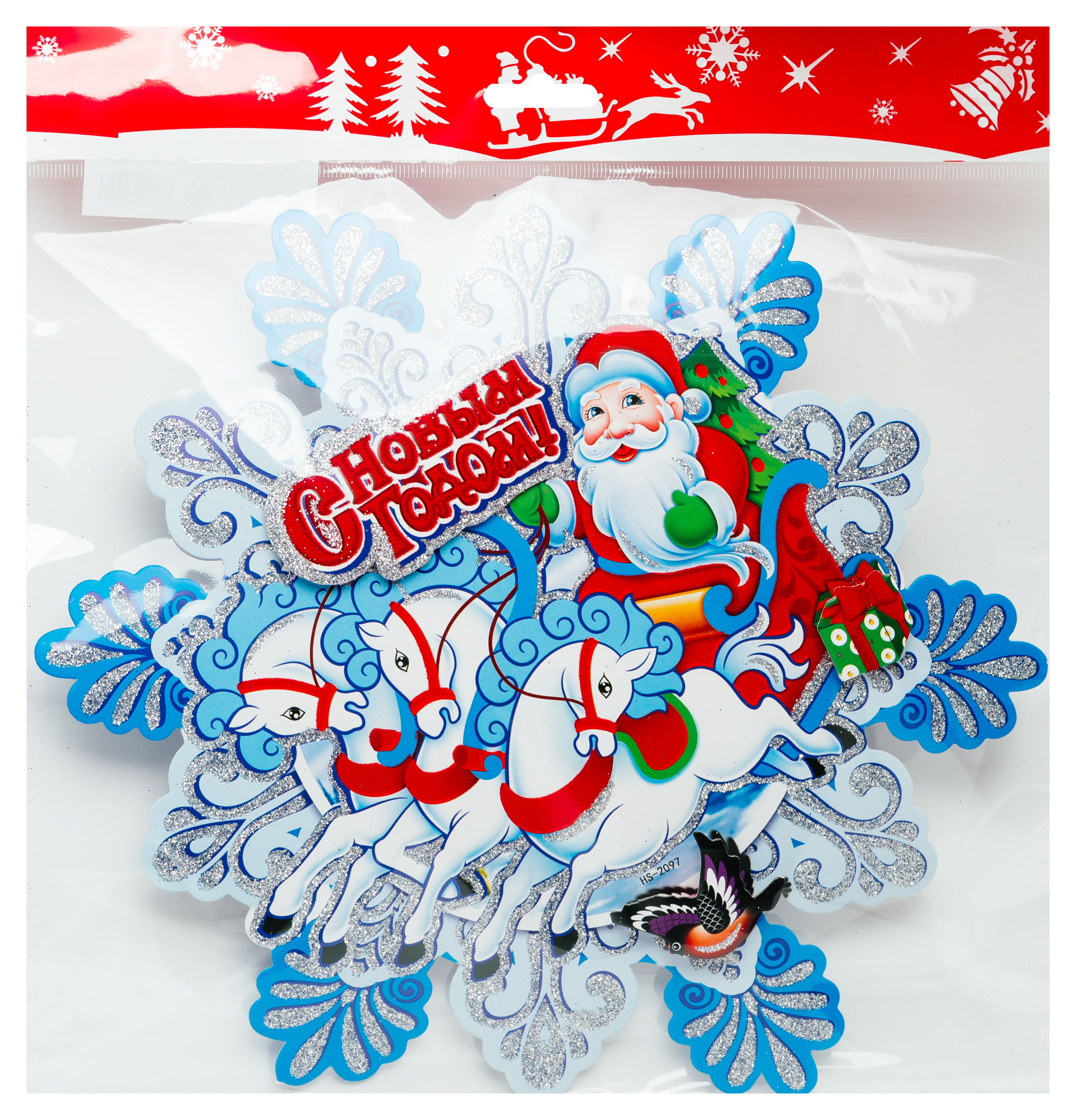 Изображение товара Стикер marko ferenzo новый год 25х25х0,2 бесцветный декоративный для оформления