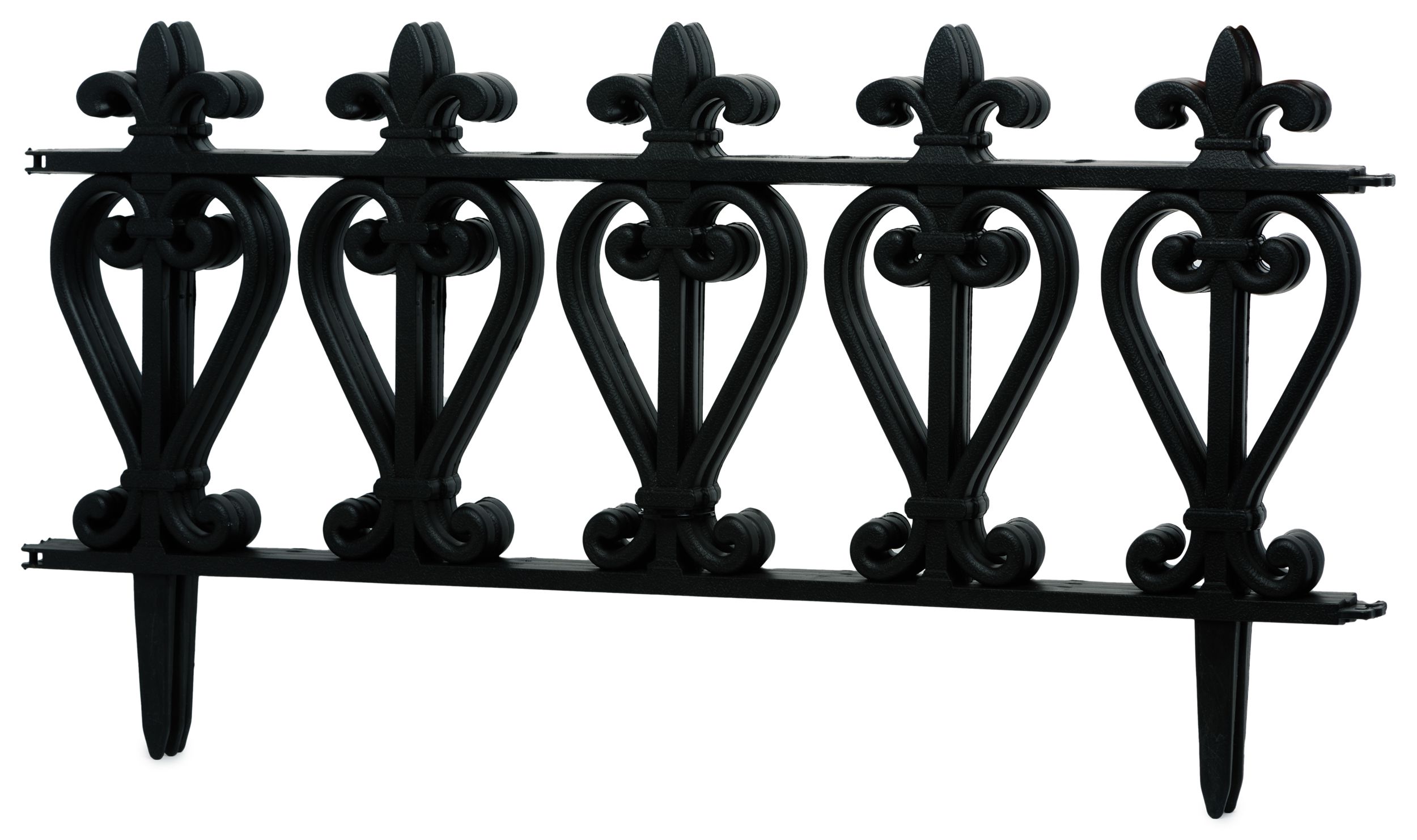 Изображение товара Ограждение садовое черное 3 шт 60,5х32,5 см