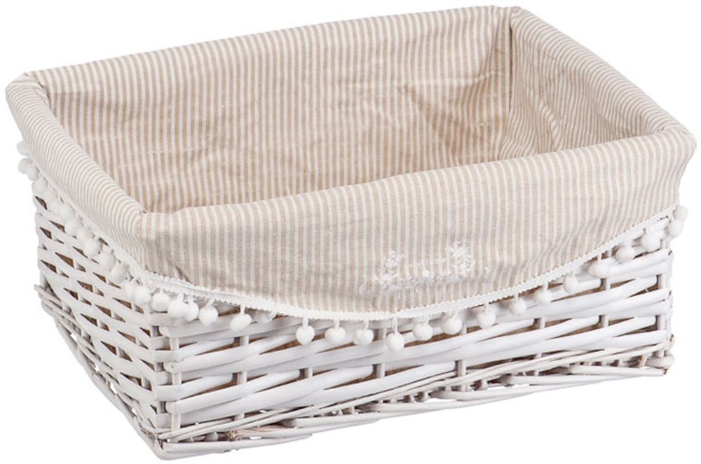 Изображение товара Корзина стеллажная Колокольчик Д400 Ш310 В170 белая пластик