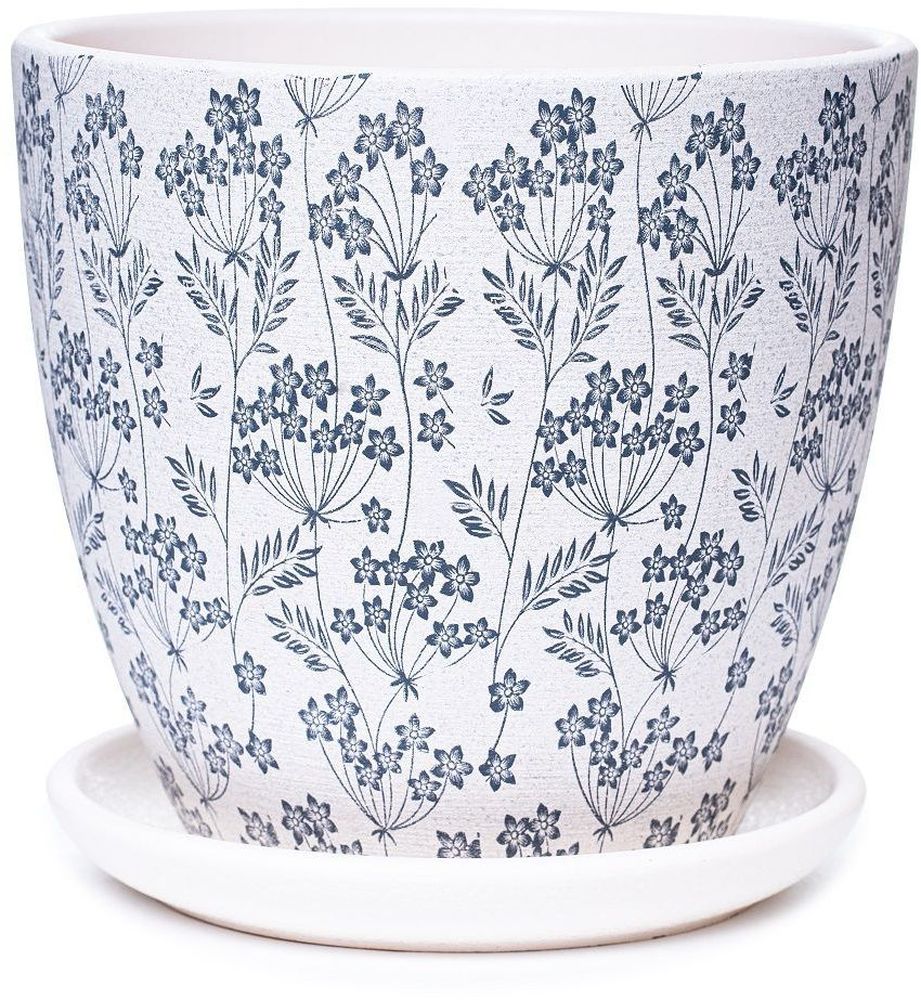 Изображение товара Горшок керамический Луг белый D12H11