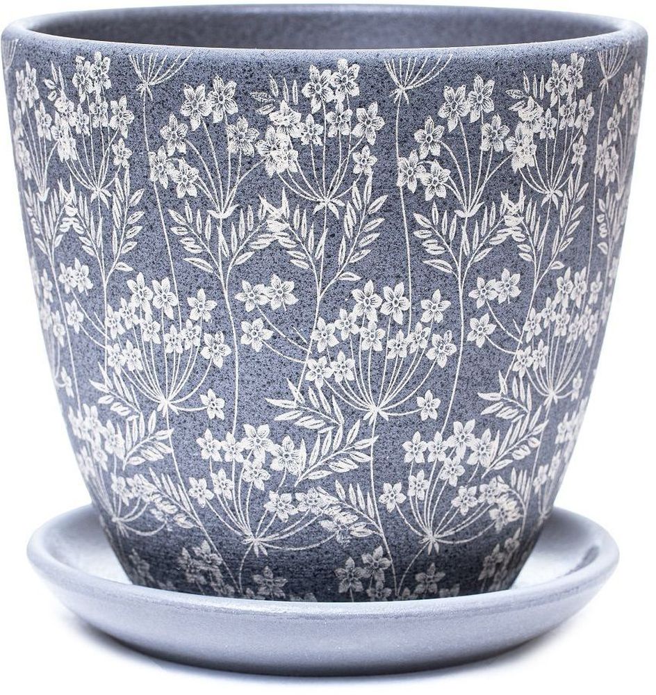 Изображение товара Горшок керамический Луг серый D15H13