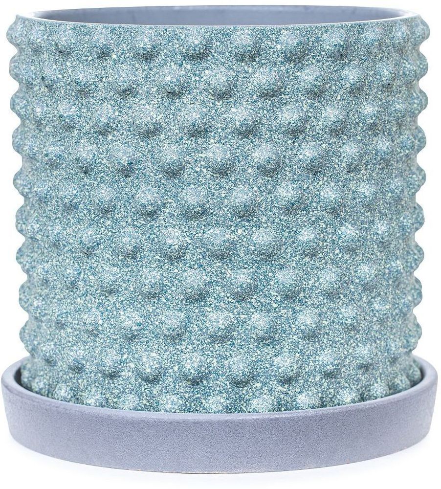 Изображение товара Горшок бетонный драже зеленый D15 c2 - современный декоративный цветочный горшок из бетона