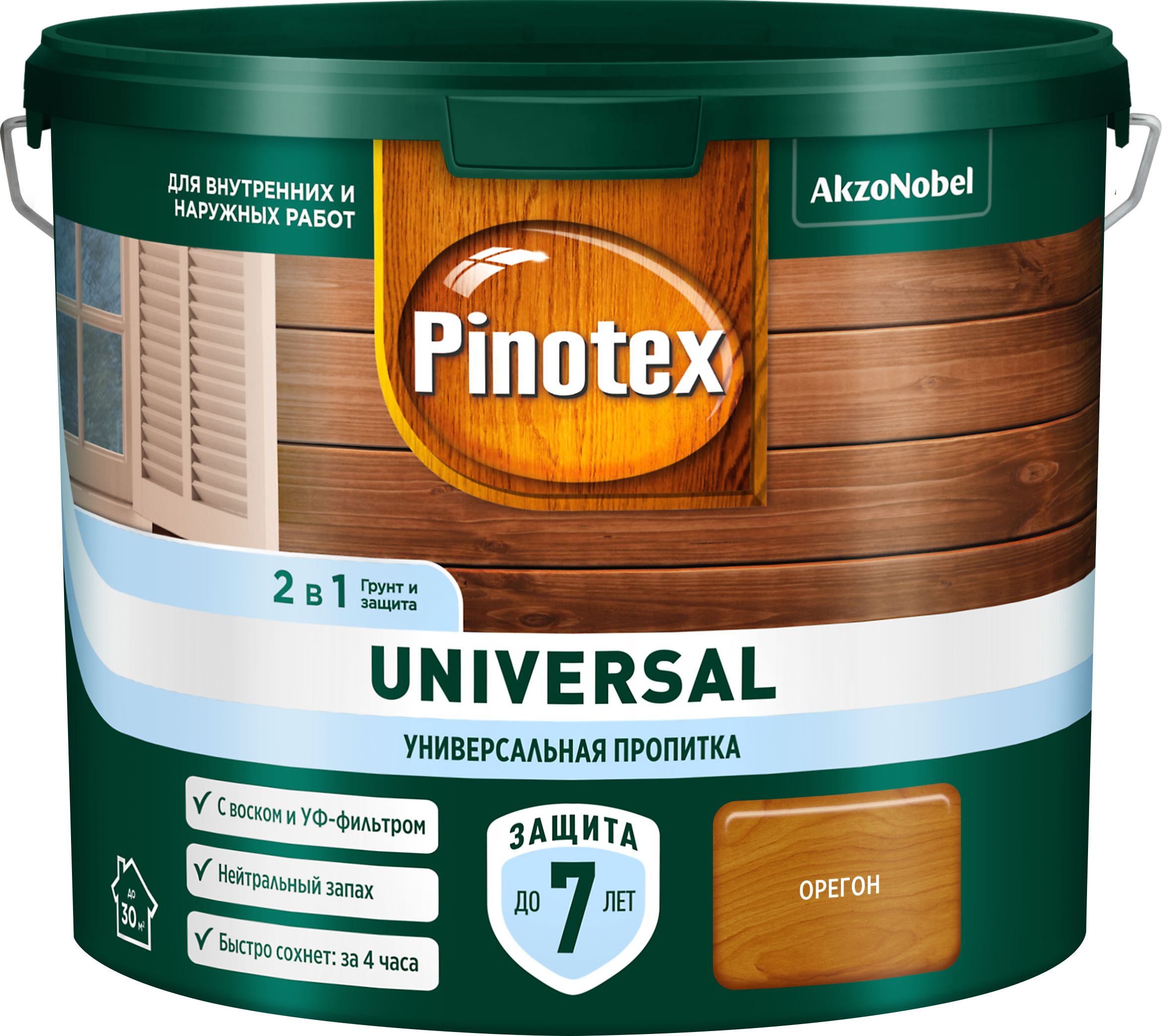 Изображение товара Пропитка защитная Pinotex Universal 2 в 1 орегон 2,5 л для древесины