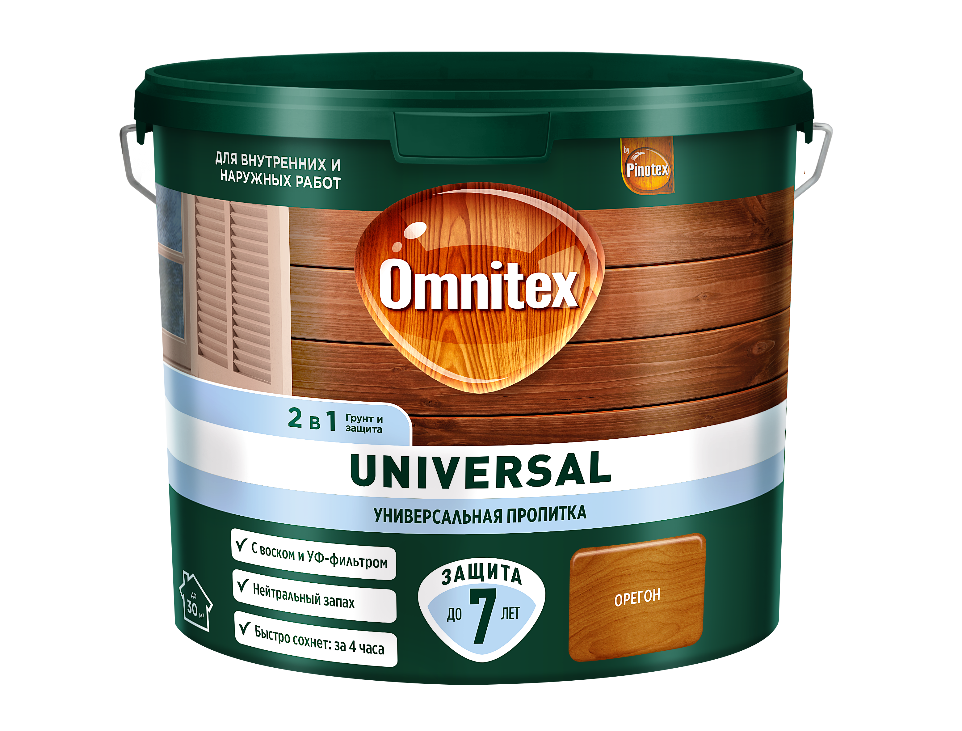 Изображение товара Пропитка защитная Pinotex Universal 2 в 1 орегон 2,5 л для древесины