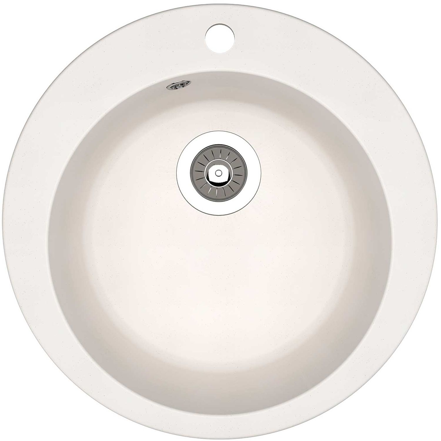 Изображение товара Мойка кухонная BAMBOO Орион, белый, врезная, искусственный мрамор, диаметр 90 мм