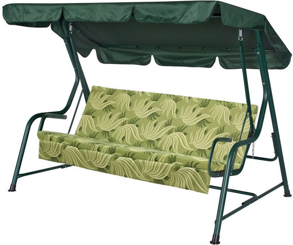 Изображение товара Качели садовые Удачная мебель Сантьяго 3-х местные до 300 кг зеленый