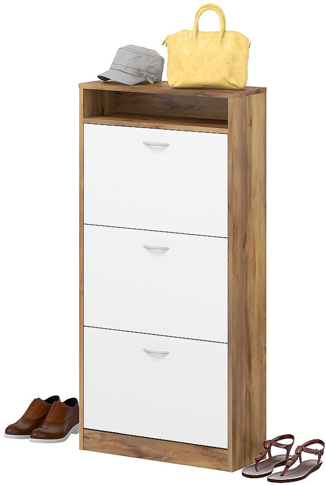 Изображение товара Обувница напольная ФЕЛИКС 60х23х124 см белая для прихожей