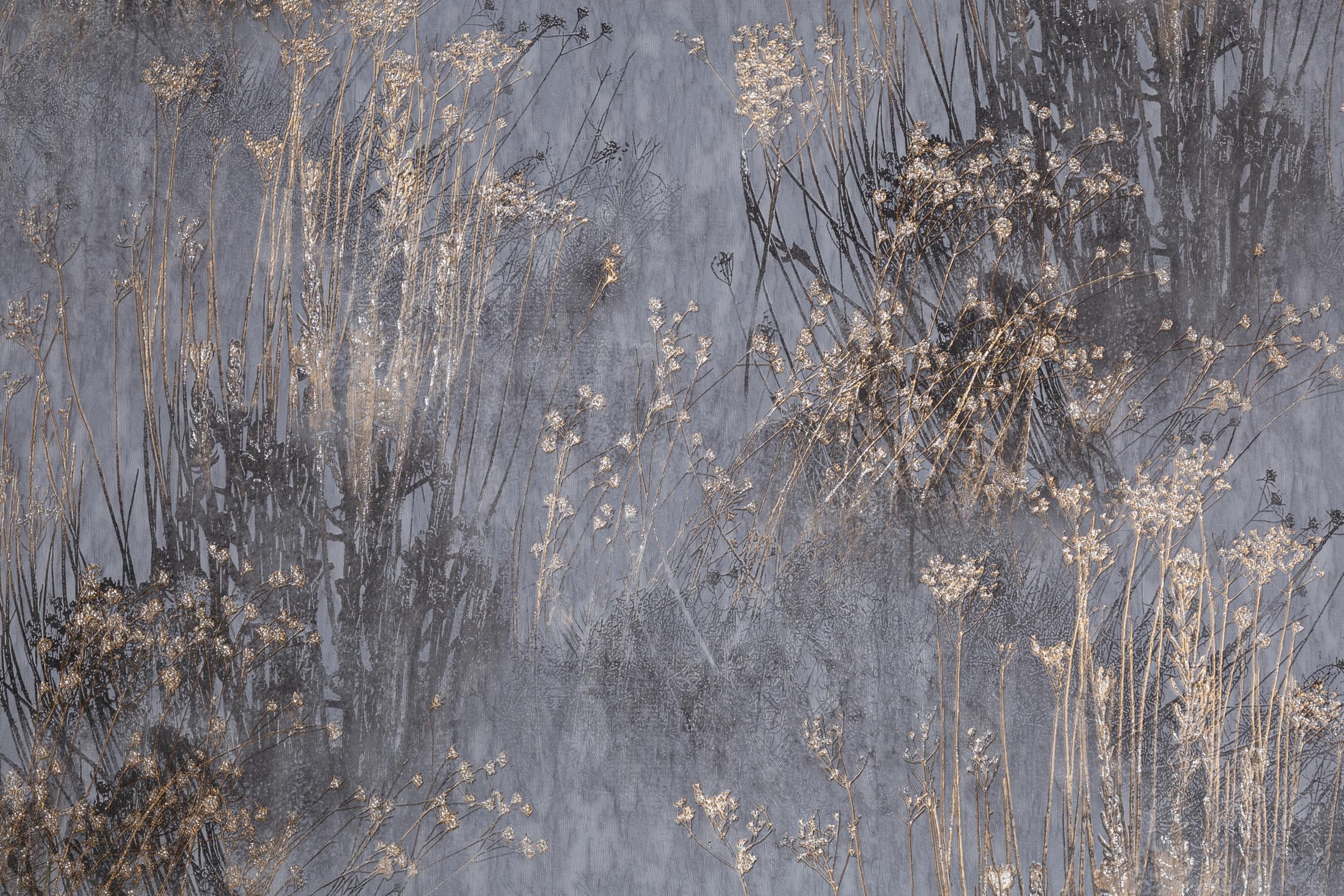 Изображение товара Виниловые обои PALITRA AVIGNON серые 1,06x10,05 м с эффектом блесток и рельефа