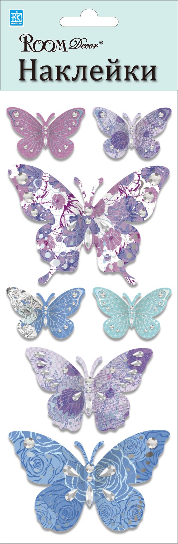 Изображение товара Наклейка декоративная Room Decor 7602 RKA бабочки 10x25 см