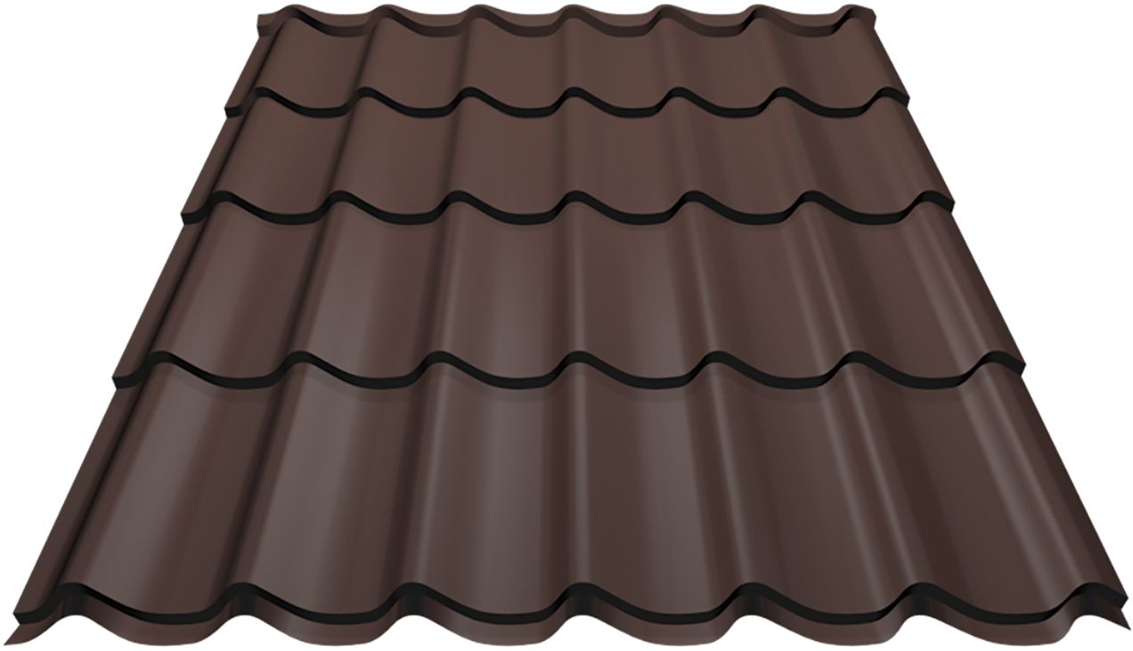 Изображение товара Металлочерепица Таврос коричневая 2250x1180 мм