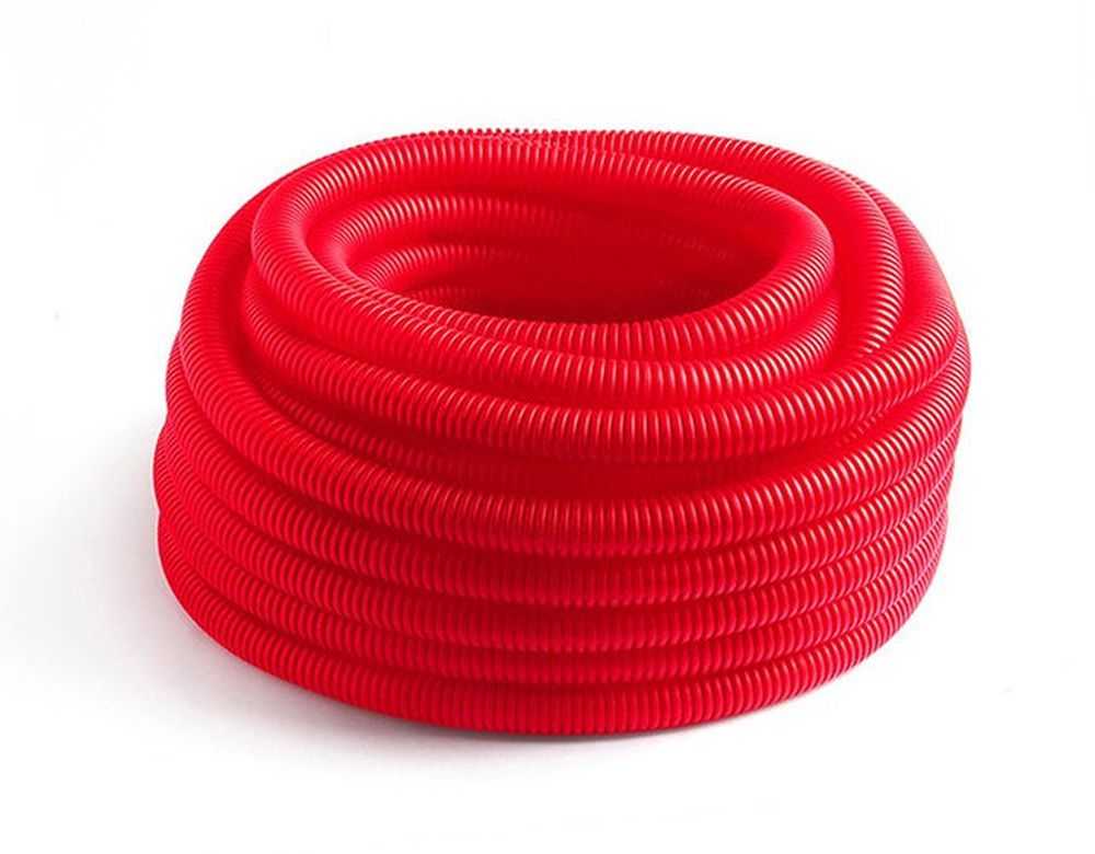 Изображение товара Гофрированный шланг для PE-X ДН40 бухта 40 м красный для канализации ванной комнаты