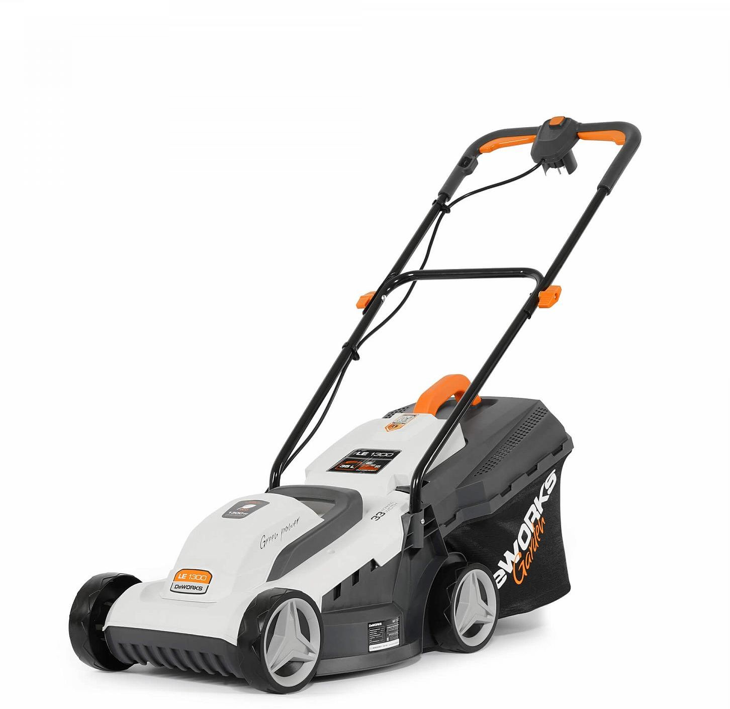 Изображение товара Электрическая газонокосилка DEWORKS LE 1300 1300 Вт 33 см для газонов до 100 м²