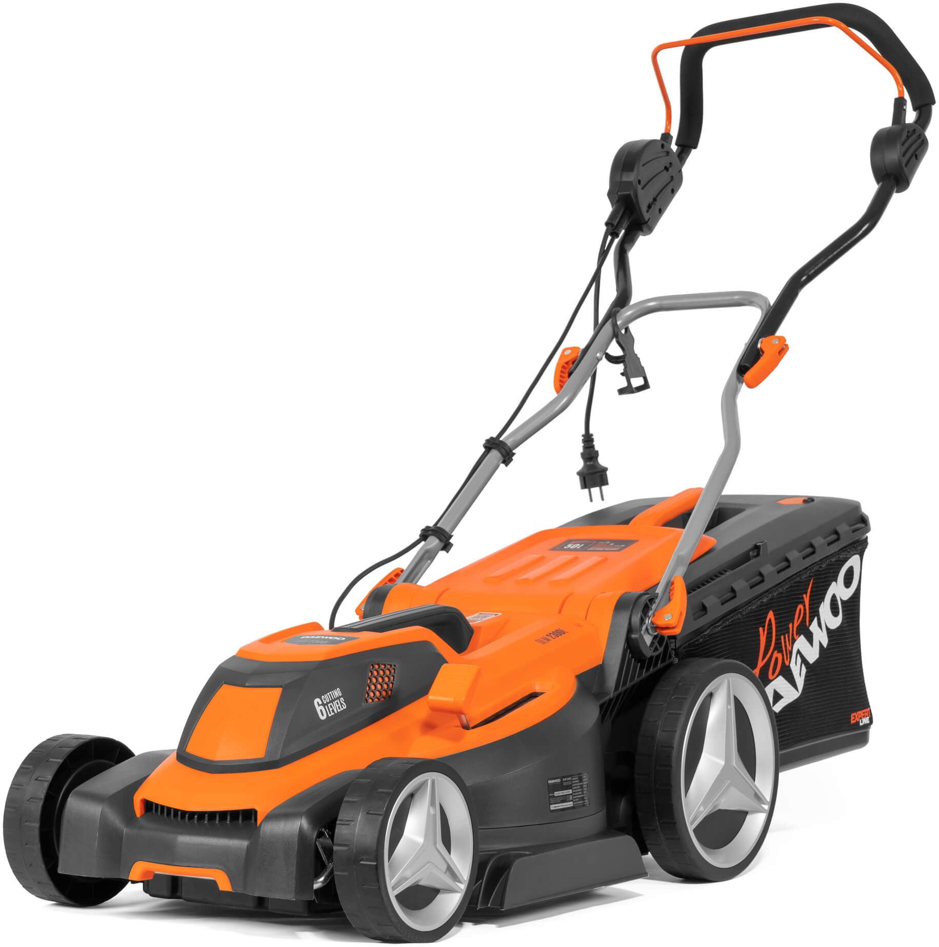 Изображение товара Электрическая газонокосилка DAEWOO DLM 2300E 2000 Вт, 43 см, травосборник 50л