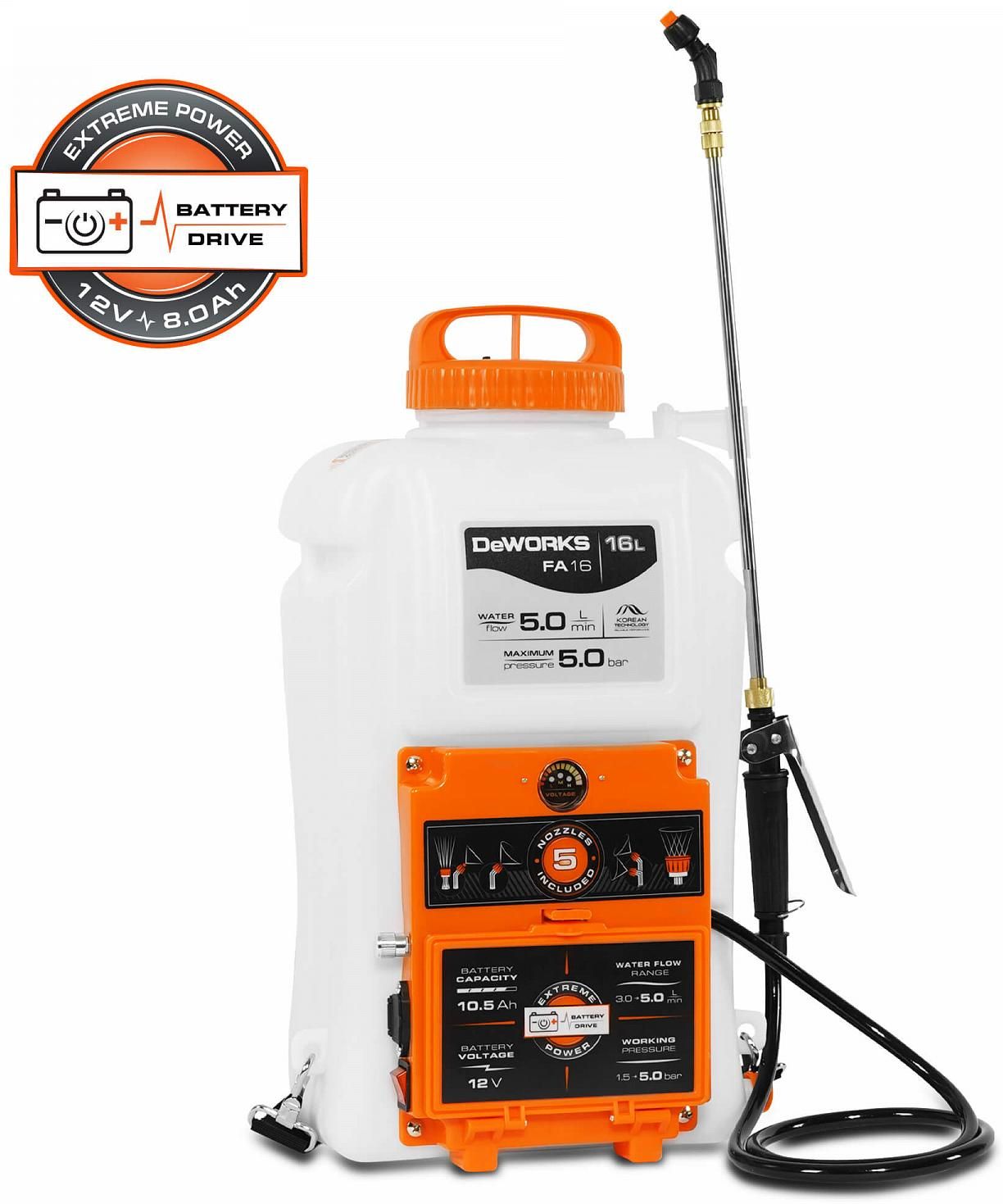 Изображение товара Опрыскиватель аккумуляторный DEWORKS FA 16, 16 л