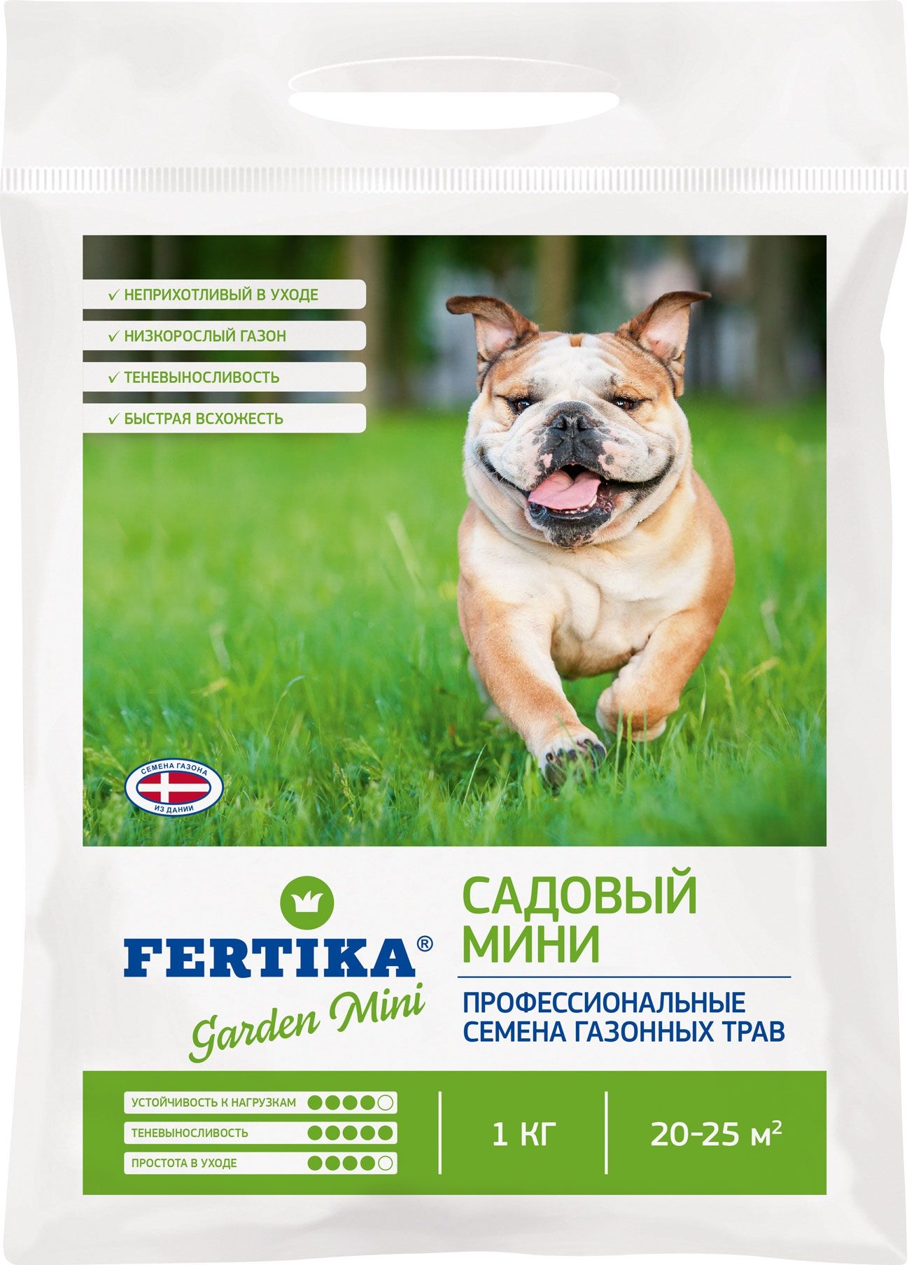 Изображение товара Семена газонной травы FERTIKA Садовый мини 1 кг для затененных участков