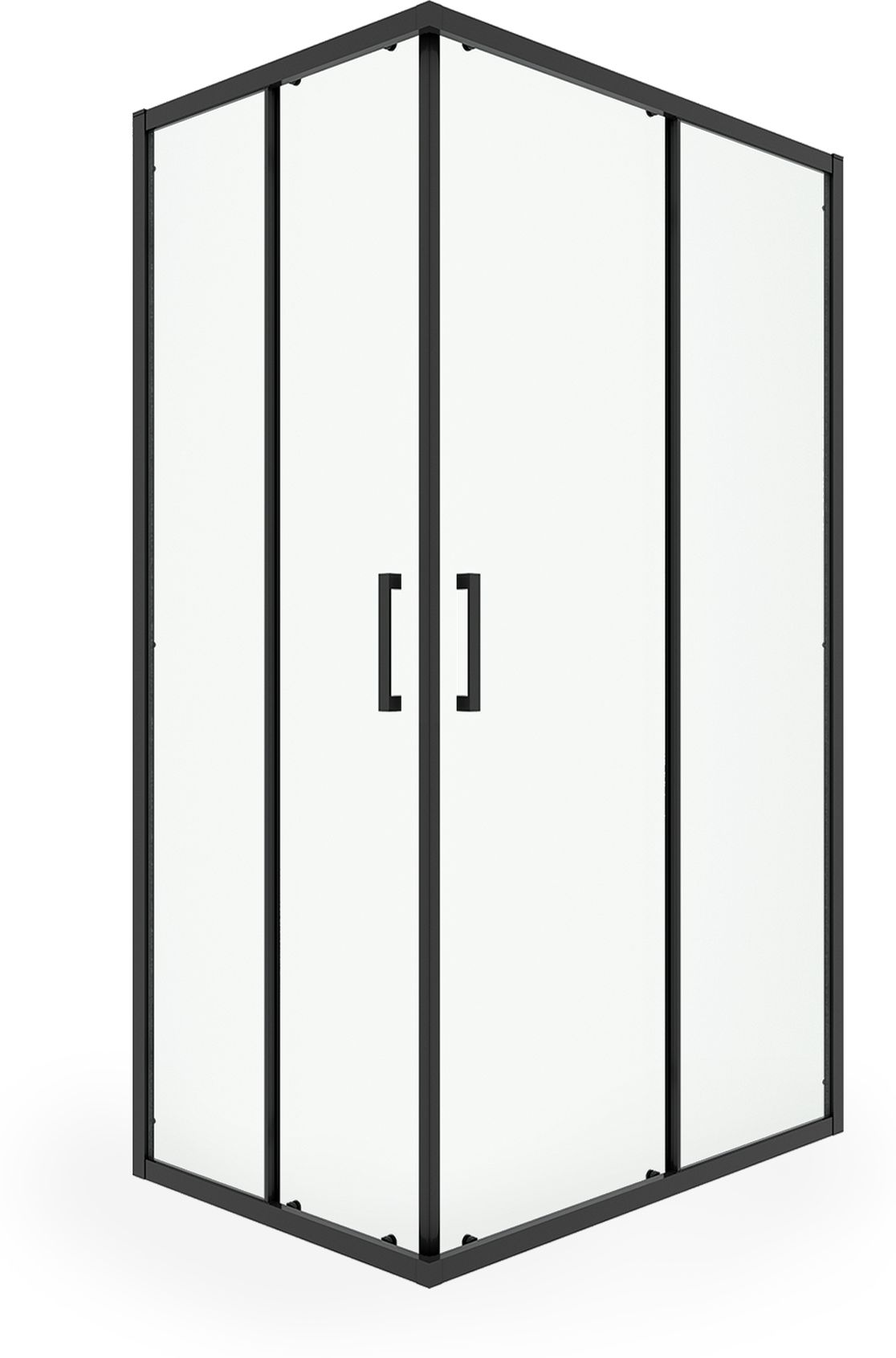 Изображение товара Душевое ограждение угловое BLACKSTONE 120х80х195 см черный профиль раздвижное