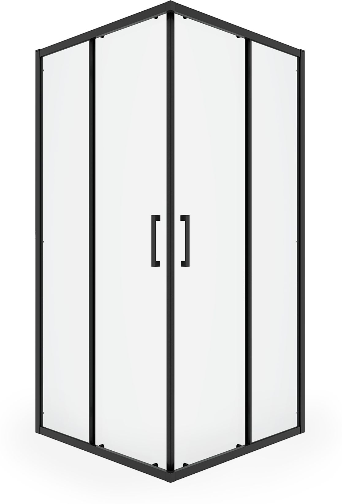 Изображение товара Угловое душевое ограждение BLACKSTONE 90х90х195 см черный профиль стекло 6мм