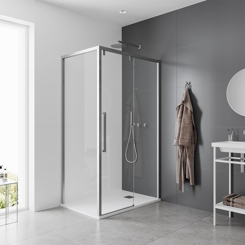 Изображение товара Душевое ограждение угловое левое SOLO 120x80x195 см в профиле хром