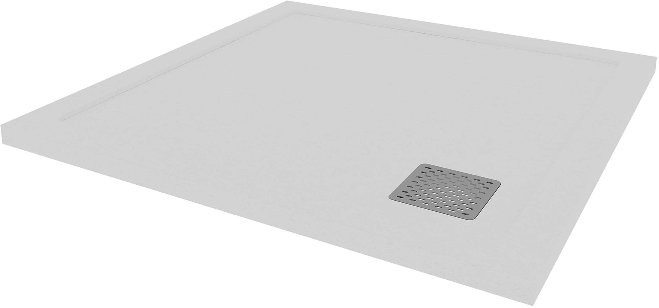 Изображение товара Душевой поддон AQUARIUS из литьевого мрамора 90х90 см белый с бортиком