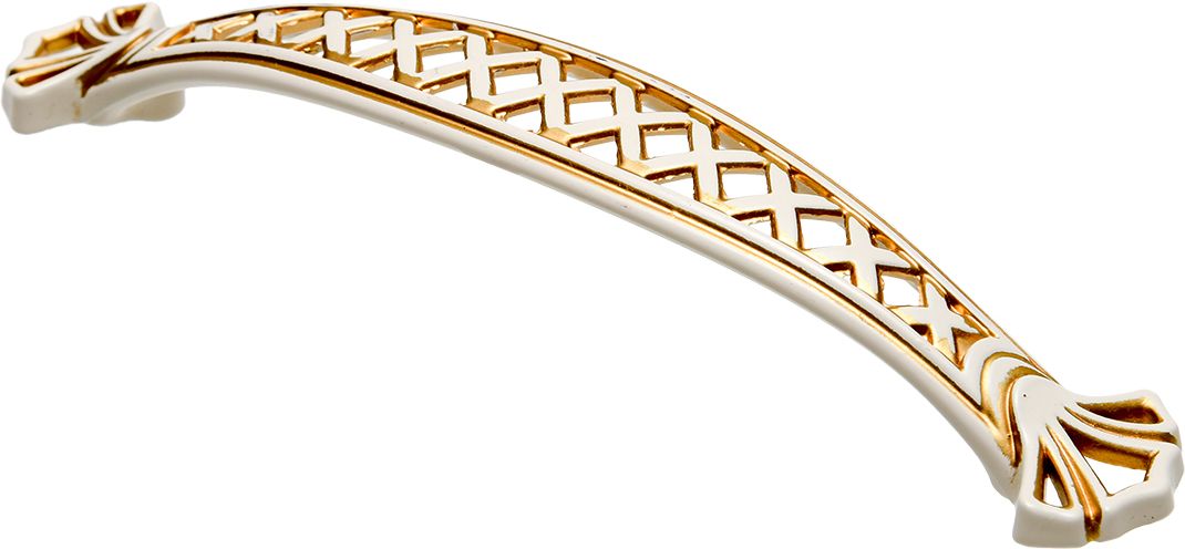 Изображение товара Ручка-скоба 128 мм белый с золотом KERRON RS-041-128 WG