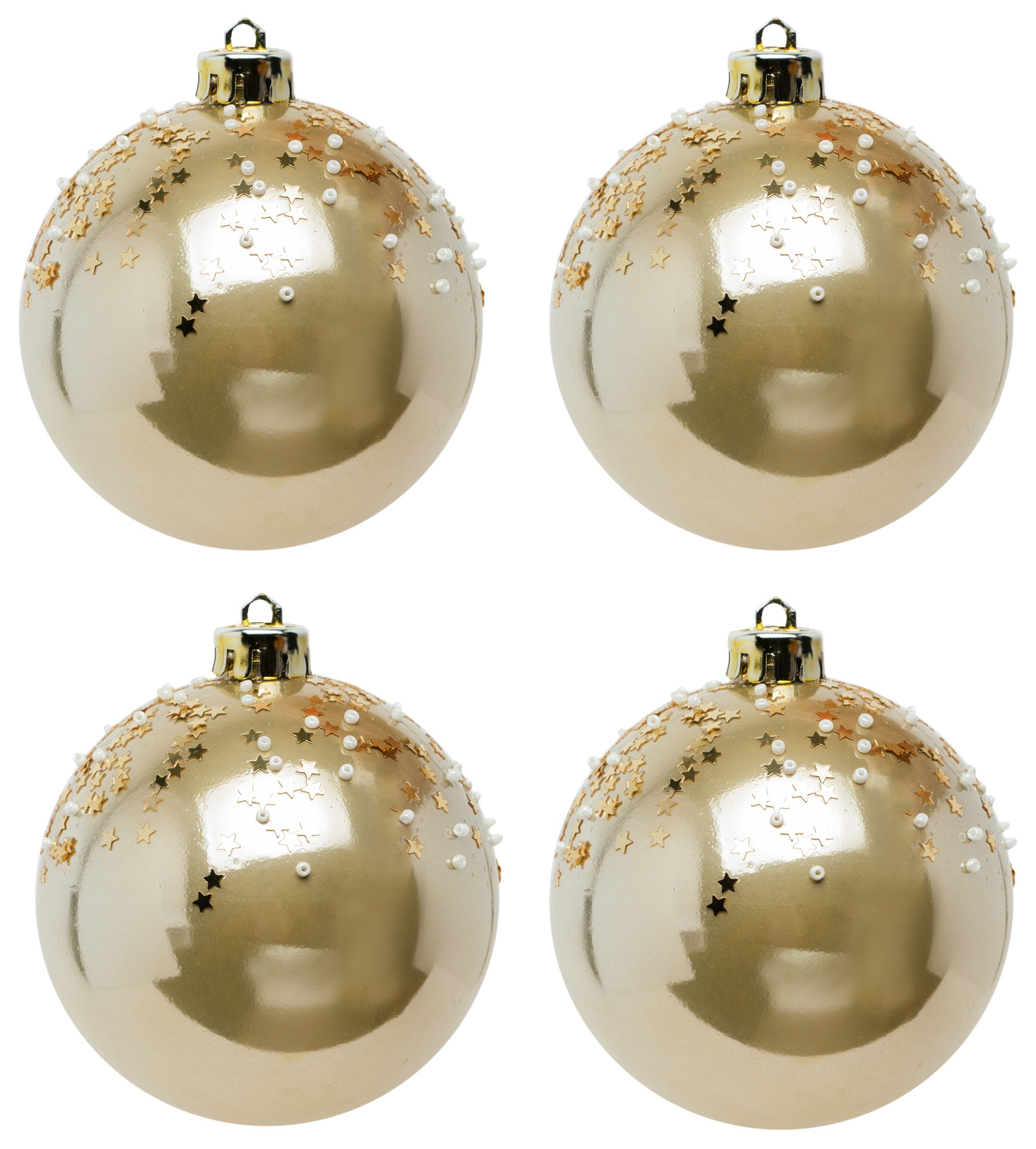 Изображение товара Пластиковый золотой шар на елку 8 см новогоднее украшение