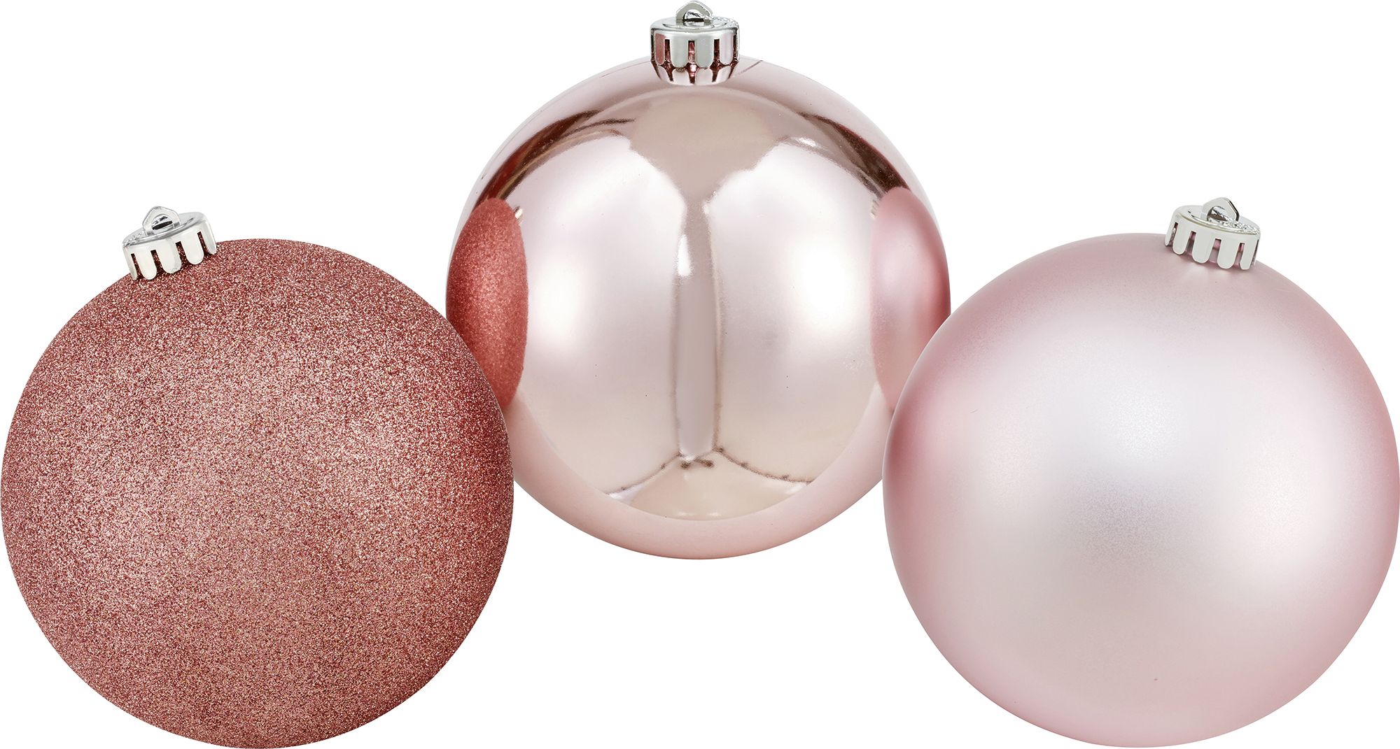 Изображение товара Пластиковый розовый шар на елку 14 см - праздничное новогоднее украшение