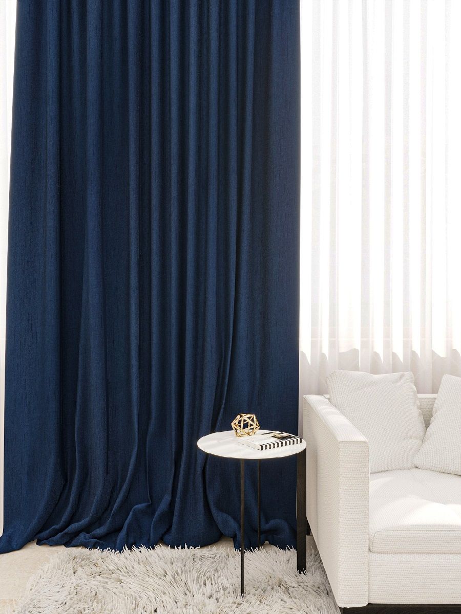 Изображение товара Штора Blackout belezza синяя 140x270 см блокирует свет и создает уют