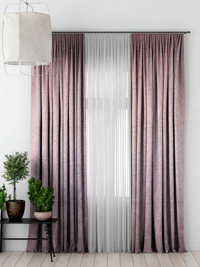 Изображение товара Штора Irina belezza красно-бежевая 160х260 см