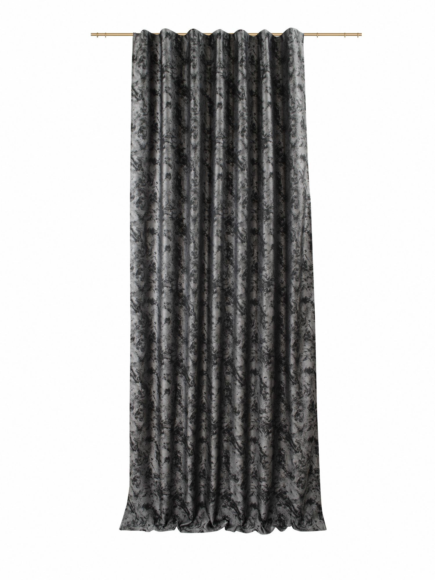 Изображение товара Портьерная штора Жаккард мрамор темно-серая 140х280 см