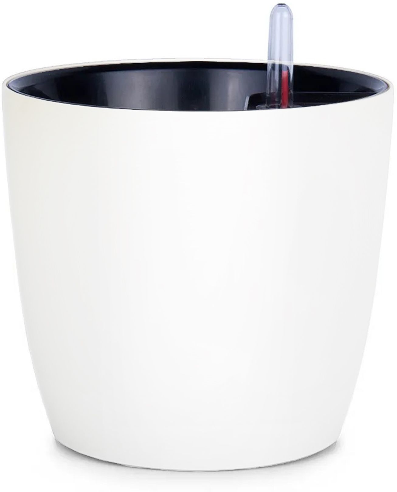 Изображение товара Пластиковый горшок с автополивом D20 H21 белый для домашних растений