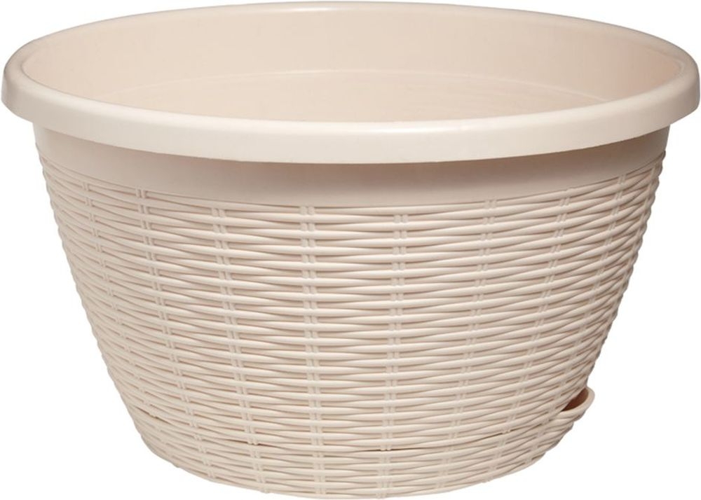 Изображение товара Кашпо с поддоном ПОДВЕСНОЕ кремовый D27 H16