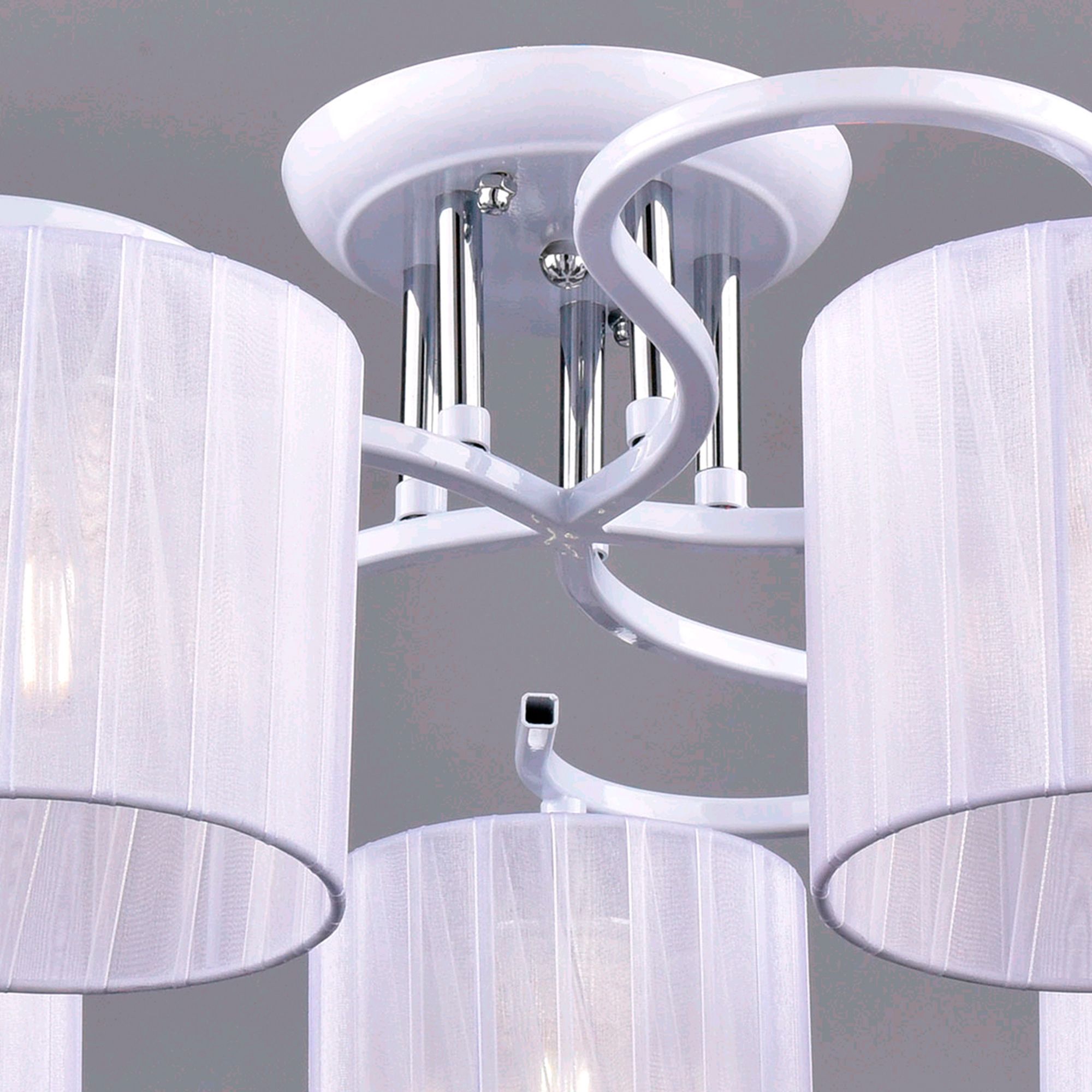 Изображение товара Люстра потолочная 5xE14x60 Вт металлическая белая 56x56x27 см