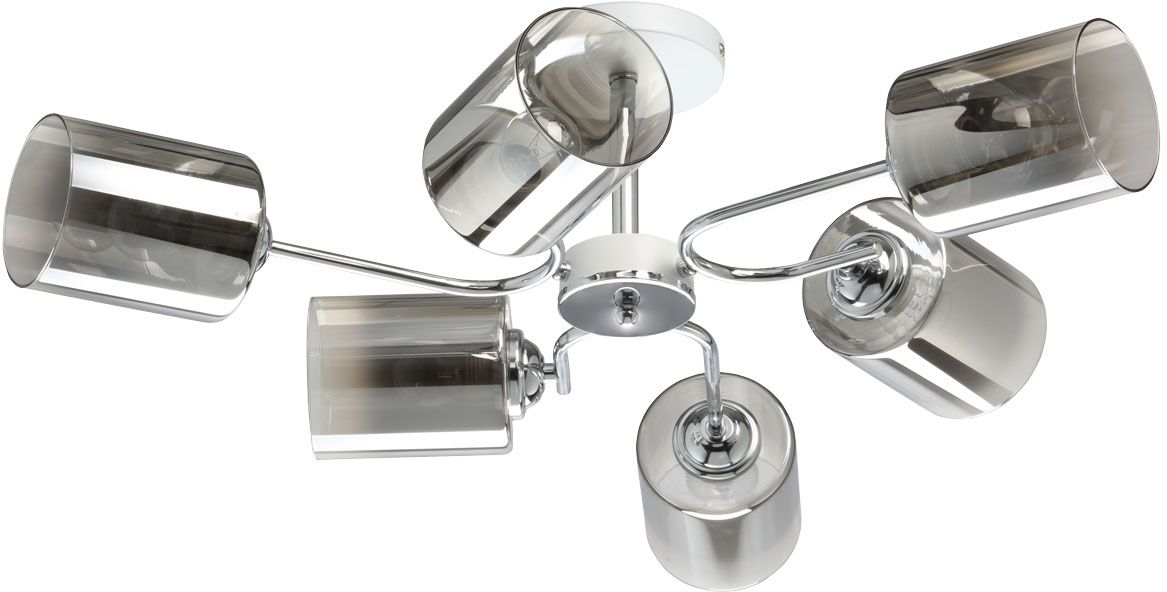 Изображение товара Люстра АКЦЕНТ 6хE27х60 Вт белый хром 20х20,5х72 см